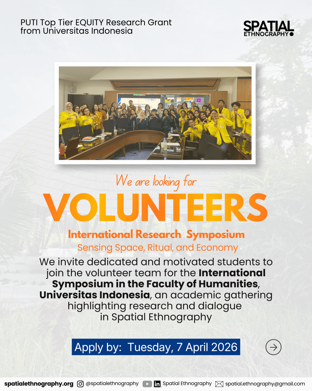 Call for Volunteers!